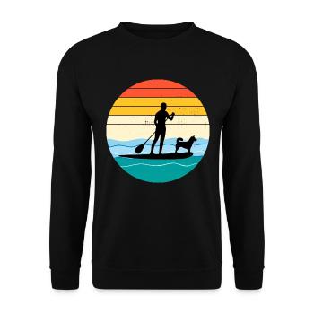 Paddleboarding Paddleboard Paddle Water sports Dog - Unisex Sweatshirt - black - Front - Alina (178cm) & Michal (187cm)
