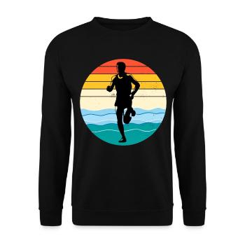 Deep Water Aqua jogging Pool Running Fitness - Unisex Sweatshirt - black - Front - Alina (178cm) & Michal (187cm)