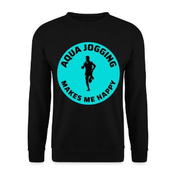 Deep Water Aqua jogging Pool Running Fitness - Unisex Sweatshirt - black - Front - Alina (178cm) & Michal (187cm)
