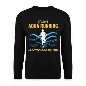 Deep Water Aqua jogging Pool Running Fitness - Unisex Sweatshirt - black - Front - Alina (178cm) & Michal (187cm)