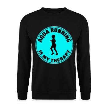 Deep Water Aqua jogging Pool Running Fitness - Unisex Sweatshirt - black - Front - Alina (178cm) & Michal (187cm)