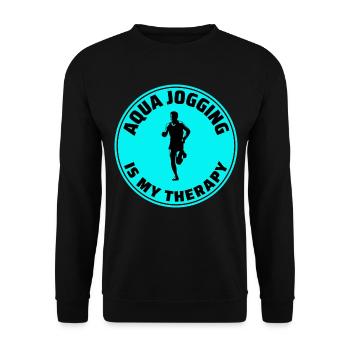 Deep Water Aqua jogging Pool Running Fitness - Unisex Sweatshirt - black - Front - Alina (178cm) & Michal (187cm)