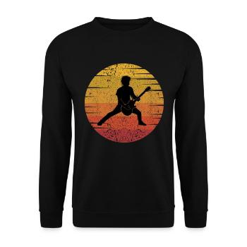 Basse Guitariste Musicien Bassiste Vintage Retro - Sweat-shirt Unisexe - noir - Devant - Alina (178cm) & Michal (187cm)