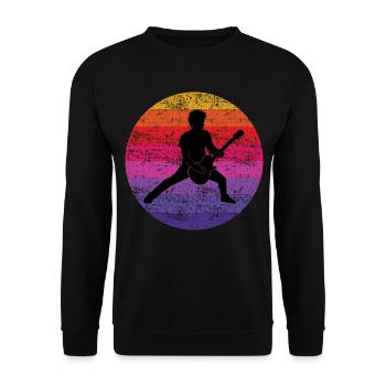 Basse Guitariste Musicien Bassiste Vintage Retro - Sweat-shirt Unisexe - noir - Devant - Alina (178cm) & Michal (187cm)