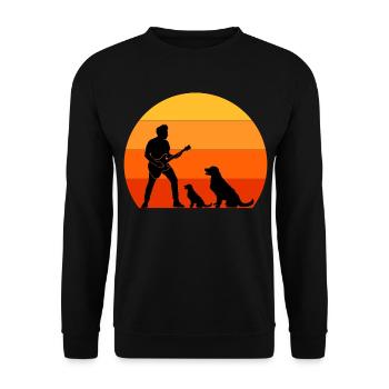 Guitar Player Pet Dog Animal Musician Bassist - Unisex Sweatshirt - black - Front - Alina (178cm) & Michal (187cm)