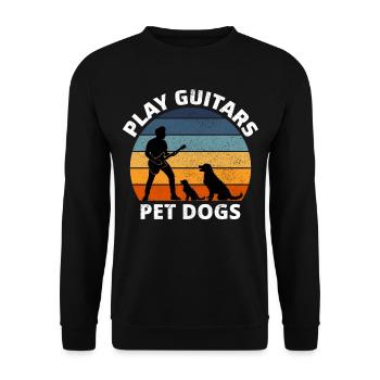 Spielen Gitarren Pet Dogs Musik Musiker Bassist Funny - Unisex Pullover - Schwarz - Vorne - Alina (178cm) & Michal (187cm)