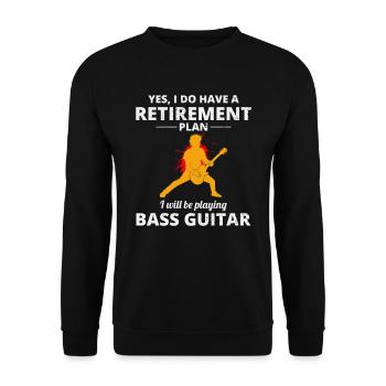Basse Guitariste Musicien Bassiste Retraite - Sweat-shirt Unisexe - noir - Devant - Alina (178cm) & Michal (187cm)