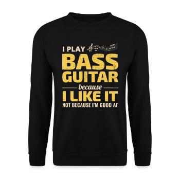 Bass Guitar Player Music Musician Bassist Funny - Unisex Sweatshirt - black - Front - Alina (178cm) & Michal (187cm)