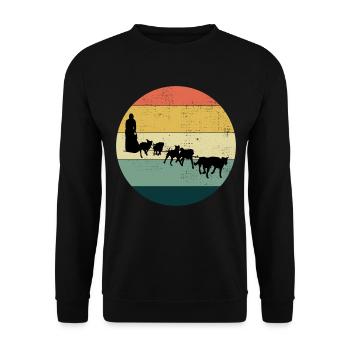 Husky Schlitten Hunderennen Alaskan Racers - Unisex Pullover - Schwarz - Vorne - Alina (178cm) & Michal (187cm)