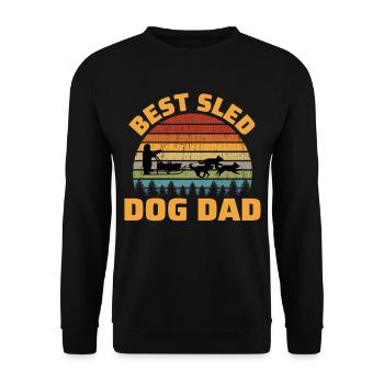 Husky Schlitten Schlitten Hunderennen Alaskan Racers Vater - Unisex Pullover - Schwarz - Vorne - Alina (178cm) & Michal (187cm)