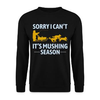 Husky Schlitten Hunderennen Alaskan Racers - Unisex Pullover - Schwarz - Vorne - Alina (178cm) & Michal (187cm)