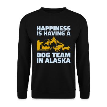 Husky Schlitten Hunderennen Alaskan Racers - Unisex Pullover - Schwarz - Vorne - Alina (178cm) & Michal (187cm)