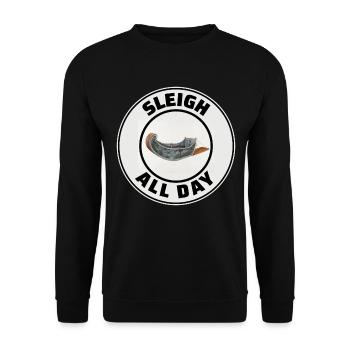 Husky Schlitten Hunderennen Alaskan Racers - Unisex Pullover - Schwarz - Vorne - Alina (178cm) & Michal (187cm)