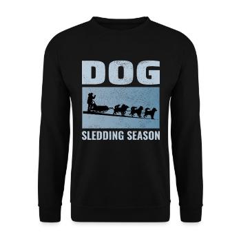 Husky Schlitten Hunderennen Alaskan Racers - Unisex Pullover - Schwarz - Vorne - Alina (178cm) & Michal (187cm)