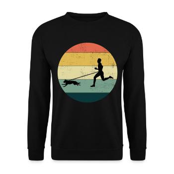 Canicross Trail Running Dog Sport Outdoor Hobby - Unisex Sweatshirt - black - Front - Alina (178cm) & Michal (187cm)