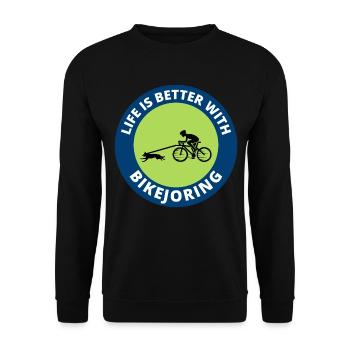 Bikejoring DogScooting Dog Sport Bike Bicycle Ride - Sweat-shirt Unisexe - noir - Devant - Alina (178cm) & Michal (187cm)