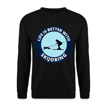 Hund Skijöring Extremsport Skirennen - Unisex Pullover - Schwarz - Vorne - Alina (178cm) & Michal (187cm)