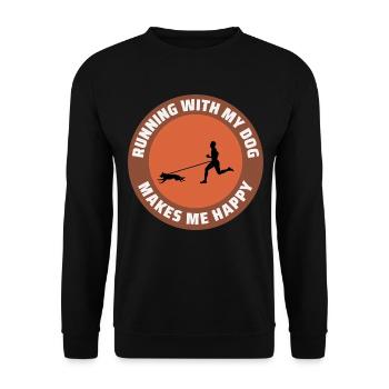 Canicross Trail Running Dog Sport Outdoor Hobby - Unisex Sweatshirt - black - Front - Alina (178cm) & Michal (187cm)