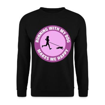 Canicross Trail Running Dog Sport Outdoor Hobby - Unisex Sweatshirt - black - Front - Alina (178cm) & Michal (187cm)