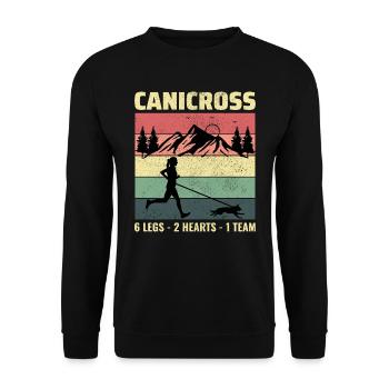 Canicross Trail Running Dog Sport Outdoor Hobby - Unisex Sweatshirt - black - Front - Alina (178cm) & Michal (187cm)