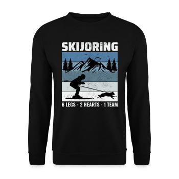 Dog Skijoring Extreme Winter Sport Ski Race Racing - Unisex Sweatshirt - black - Front - Alina (178cm) & Michal (187cm)
