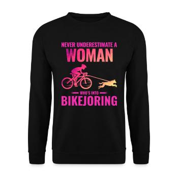Bikejoring DogScooting Dog Sport Bike Bicycle Ride - Sweat-shirt Unisexe - noir - Devant - Alina (178cm) & Michal (187cm)
