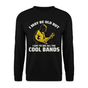 Old Man Guitar Player Music Musician Dad Grandpa - Unisex Sweatshirt - black - Front - Alina (178cm) & Michal (187cm)