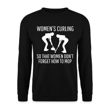 Curling Sweeping Fan Winter Ice Sport Curler Drôle - Sweat-shirt Unisexe - noir - Devant - Alina (178cm) & Michal (187cm)