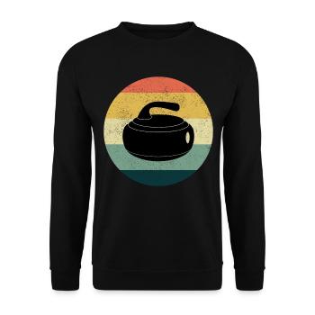 Curling Sweeping Winter Ice Sport Retro Vintage - Unisex Sweatshirt - black - Front - Alina (178cm) & Michal (187cm)