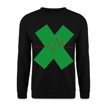 Santé X signe de vie croise le rythme cardiaque - Sweat-shirt Unisexe - noir - Devant - Alina (178cm) & Michal (187cm)