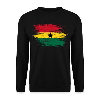 Ghana Map Flag used - Unisex Sweatshirt - black - Front - Alina (178cm) & Michal (187cm)