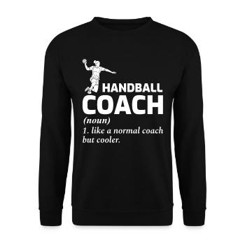 L’entraîneur de handball Handballer dit drôle - Sweat-shirt Unisexe - noir - Devant - Alina (178cm) & Michal (187cm)