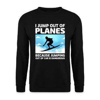 Skysurfing Skydiving Extreme Sport Skydiver Funny - Unisex Sweatshirt - black - Front - Alina (178cm) & Michal (187cm)