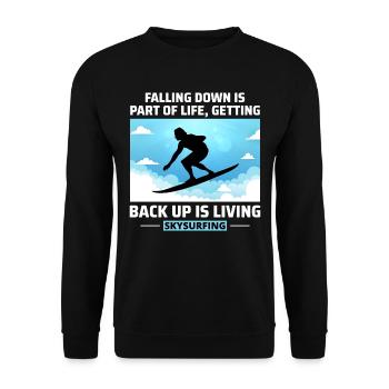 Skysurfing Skydiving Extreme Sport Skydiver Funny - Unisex Sweatshirt - black - Front - Alina (178cm) & Michal (187cm)