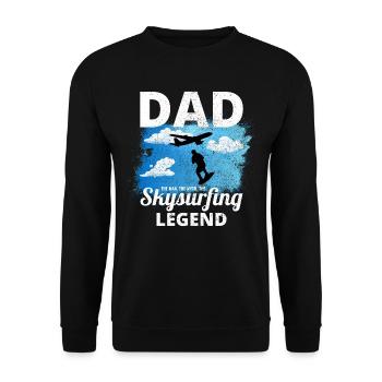Skysurfing Dad Skydiving Extreme Sport Skydive - Unisex Sweatshirt - black - Front - Alina (178cm) & Michal (187cm)