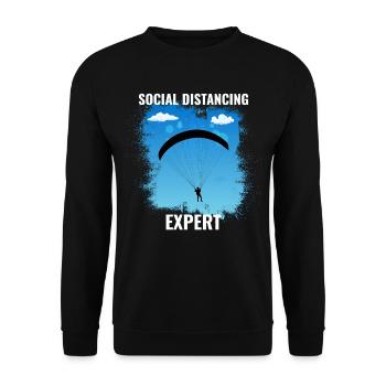 Wingsuit fliegen Base Jumping Fallschirmspringen Wingsuiting - Unisex Pullover - Schwarz - Vorne - Alina (178cm) & Michal (187cm)