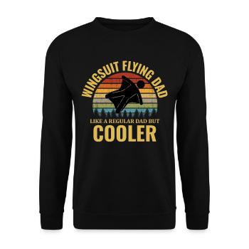 Wingsuit fliegen Dad Base Jumping Fallschirmspringen - Unisex Pullover - Schwarz - Vorne - Alina (178cm) & Michal (187cm)