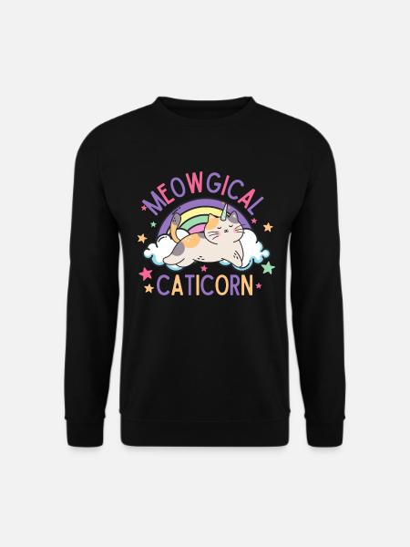 Meowgical Caticorn - Unisex Sweatshirt - black