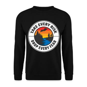 Wingsuit fliegen Base Jumping Fallschirmspringen Wingsuiting - Unisex Pullover - Schwarz - Vorne - Alina (178cm) & Michal (187cm)
