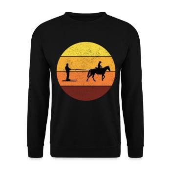 Ski Cheval Sport d’hiver Rétro Vintage - Sweat-shirt Unisexe - noir - Devant - Alina (178cm) & Michal (187cm)