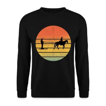 Ski Cheval Sport d’hiver Rétro Vintage - Sweat-shirt Unisexe - noir - Devant - Alina (178cm) & Michal (187cm)
