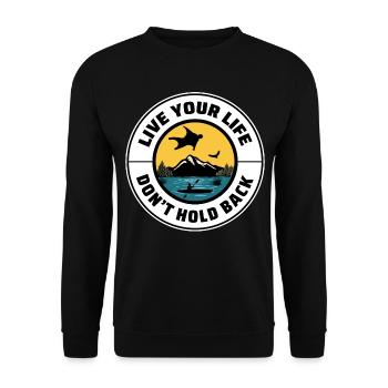 Wingsuit fliegen Base Jumping Fallschirmspringen Wingsuiting - Unisex Pullover - Schwarz - Vorne - Alina (178cm) & Michal (187cm)