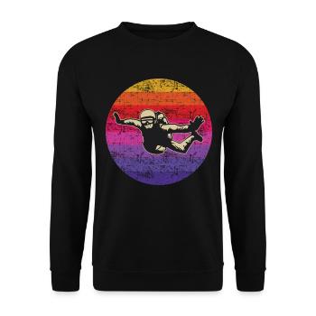 Skydiving Parachute Skydive Skydiver Parachuting - Unisex Sweatshirt - black - Front - Alina (178cm) & Michal (187cm)