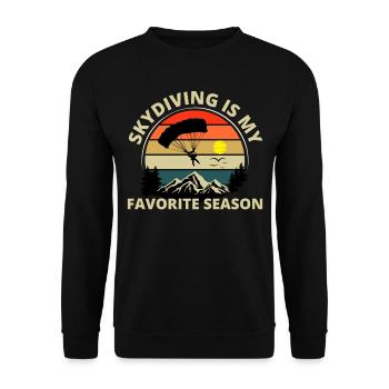 Skydiving Parachute Skydive Skydiver Parachuting - Unisex Sweatshirt - black - Front - Alina (178cm) & Michal (187cm)