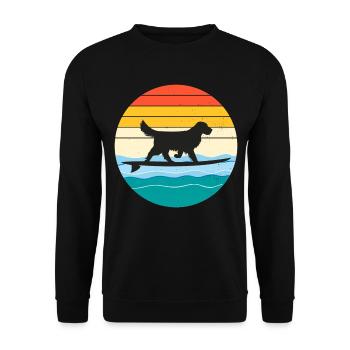 Golden retriever Maman Chien Surf Rétro Vintage - Sweat-shirt Unisexe - noir - Devant - Alina (178cm) & Michal (187cm)