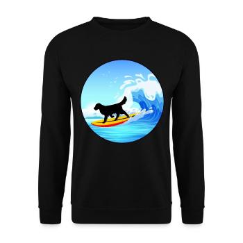 Golden retriever Maman Chien Surf Planche de Surf Surfer - Sweat-shirt Unisexe - noir - Devant - Alina (178cm) & Michal (187cm)