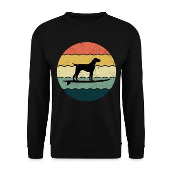 Pointeur allemand à poil court Chien Surf Vagues de mer - Sweat-shirt Unisexe - noir - Devant - Alina (178cm) & Michal (187cm)