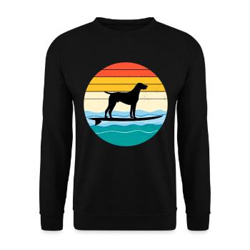 Pointeur allemand à poil court Chien Surf Vagues de mer - Sweat-shirt Unisexe - noir - Devant - Alina (178cm) & Michal (187cm)