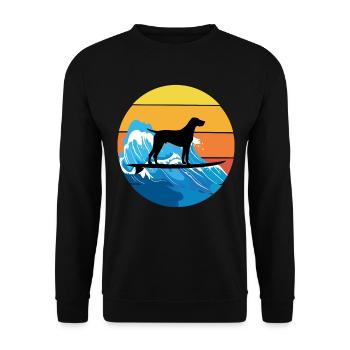 Pointeur allemand à poil court Chien Surf Vagues de mer - Sweat-shirt Unisexe - noir - Devant - Alina (178cm) & Michal (187cm)