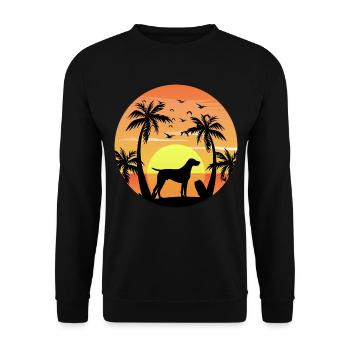 Chien d’arrêt allemand à poil court Plage de surf - Sweat-shirt Unisexe - noir - Devant - Alina (178cm) & Michal (187cm)